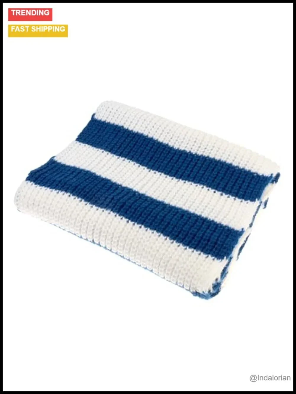 100% Acrylic Striped Knit Scarf - Cozy Winter Wrap
